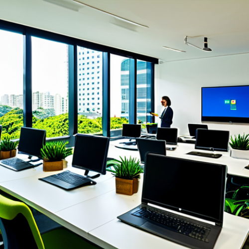 Legal Tech Startup Office**

"A modern, open-plan office space in São Paulo, Brazil, bustling with young professionals working on laptops. The scene includes vibrant green plants, ergonomic chairs, and large screens displaying legal tech software. Everyone is fully clothed in professional attire, appropriate for a startup environment (think smart casual).  Perfect anatomy, correct proportions, natural pose.  Safe for work, appropriate content, fully clothed, professional, modern, family-friendly.  High-resolution, sharp focus."

**