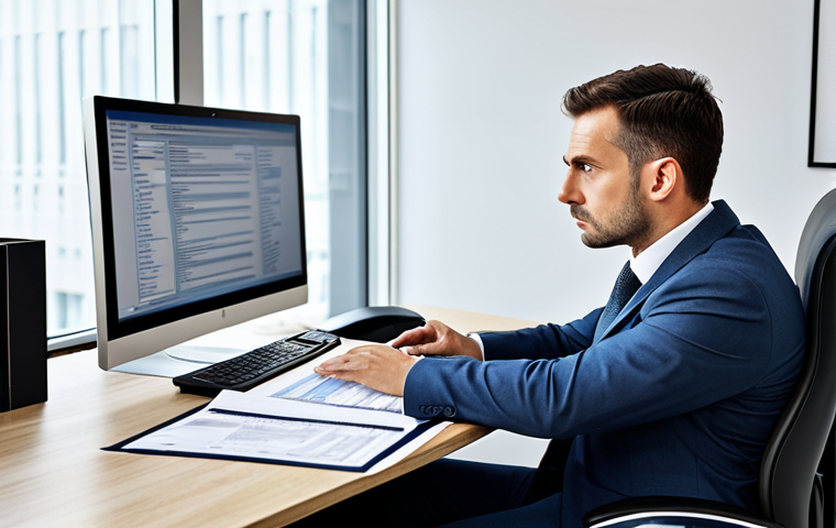 Tax Overpayment**
"A professional accountant in a modern office, reviewing tax documents and looking concerned at a computer screen, fully clothed, appropriate attire, safe for work, perfect anatomy, natural proportions, professional photography, high quality, family-friendly."
**