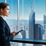 법무사 경력직 이직 준비 과정 - **Prompt 1: Contemplation of a Modern Legal Future**
    A mature, thoughtful lawyer, female, in her...