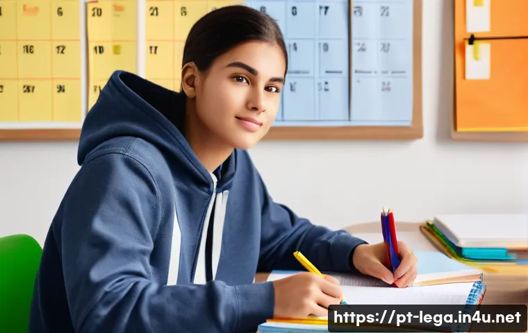 법무사 시험에서 합격률을 높이는 스터디 방법 - **Realistic Study Planning & Organization**
    "A diligent young adult, appearing to be in their la...