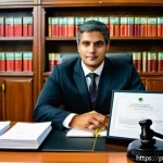 Home 20 법무사 시험 중 최근 출제 경향 분석 - A professional notary office scene in Brazil, featuring a well-organized desk with authentic Brazili...